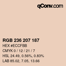 Color code: RGB 236 207 187 | qconv.com