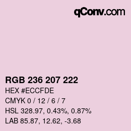 Color code: RGB 236 207 222 | qconv.com