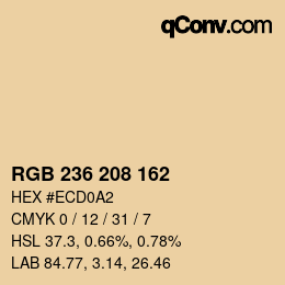 Color code: RGB 236 208 162 | qconv.com