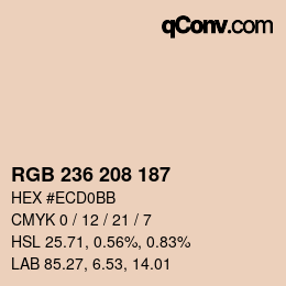 Color code: RGB 236 208 187 | qconv.com