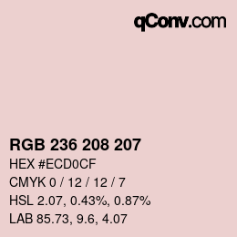 Color code: RGB 236 208 207 | qconv.com