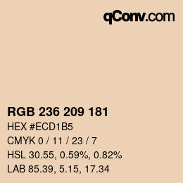 Color code: RGB 236 209 181 | qconv.com