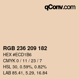 Color code: RGB 236 209 182 | qconv.com