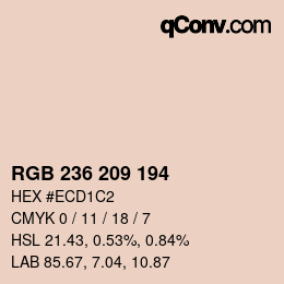 カラーコード: RGB 236 209 194 | qconv.com