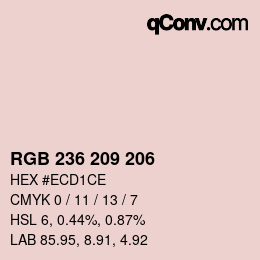 カラーコード: RGB 236 209 206 | qconv.com