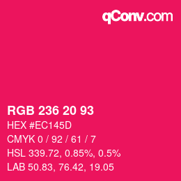 カラーコード: RGB 236 20 93 | qconv.com