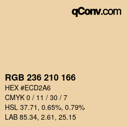 カラーコード: RGB 236 210 166 | qconv.com