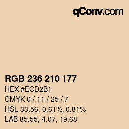 Color code: RGB 236 210 177 | qconv.com