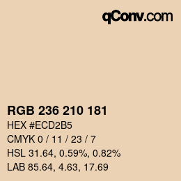 Color code: RGB 236 210 181 | qconv.com
