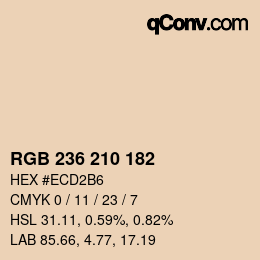 Color code: RGB 236 210 182 | qconv.com