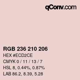 カラーコード: RGB 236 210 206 | qconv.com