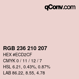 カラーコード: RGB 236 210 207 | qconv.com