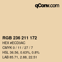 Color code: RGB 236 211 172 | qconv.com