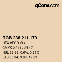 Color code: RGB 236 211 179 | qconv.com