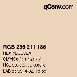 Color code: RGB 236 211 186 | qconv.com