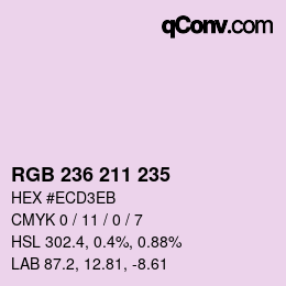 Color code: RGB 236 211 235 | qconv.com