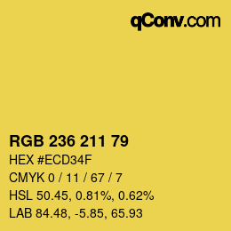 Color code: RGB 236 211 79 | qconv.com