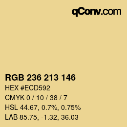 Color code: RGB 236 213 146 | qconv.com