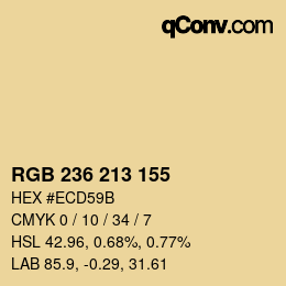 カラーコード: RGB 236 213 155 | qconv.com