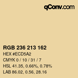 カラーコード: RGB 236 213 162 | qconv.com