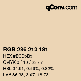 Color code: RGB 236 213 181 | qconv.com