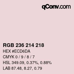 Farbcode: RGB 236 214 218 | qconv.com
