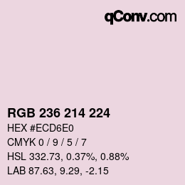 Color code: RGB 236 214 224 | qconv.com