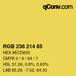 カラーコード: RGB 236 214 85 | qconv.com