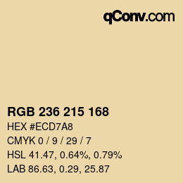 カラーコード: RGB 236 215 168 | qconv.com