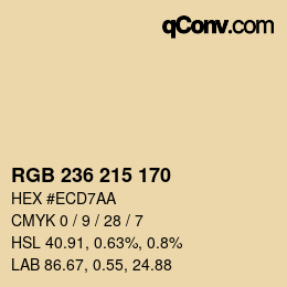 カラーコード: RGB 236 215 170 | qconv.com