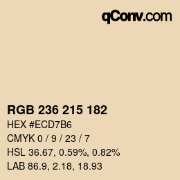 Color code: RGB 236 215 182 | qconv.com