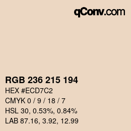 Color code: RGB 236 215 194 | qconv.com