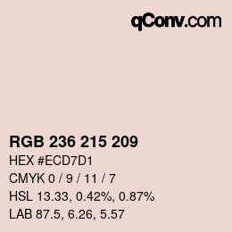 カラーコード: RGB 236 215 209 | qconv.com