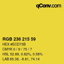 カラーコード: RGB 236 215 59 | qconv.com