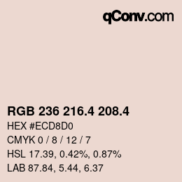 カラーコード: RGB 236 216.4 208.4 | qconv.com
