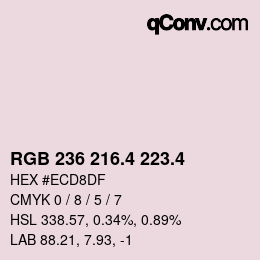 カラーコード: RGB 236 216.4 223.4 | qconv.com