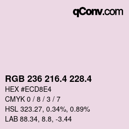 カラーコード: RGB 236 216.4 228.4 | qconv.com