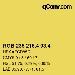 カラーコード: RGB 236 216.4 93.4 | qconv.com