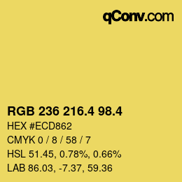 カラーコード: RGB 236 216.4 98.4 | qconv.com