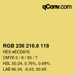 カラーコード: RGB 236 216.8 118 | qconv.com