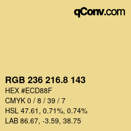 Color code: RGB 236 216.8 143 | qconv.com