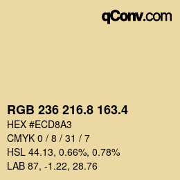 カラーコード: RGB 236 216.8 163.4 | qconv.com