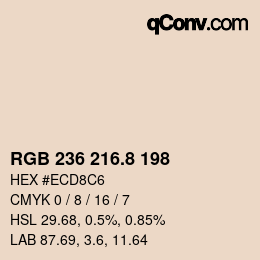 Color code: RGB 236 216.8 198 | qconv.com