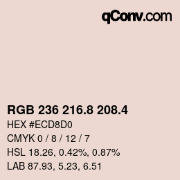 カラーコード: RGB 236 216.8 208.4 | qconv.com