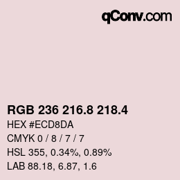 カラーコード: RGB 236 216.8 218.4 | qconv.com