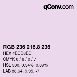 カラーコード: RGB 236 216.8 236 | qconv.com