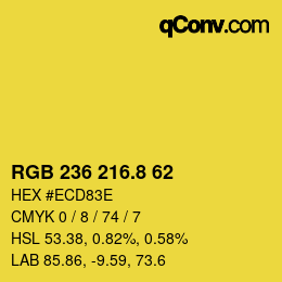 カラーコード: RGB 236 216.8 62 | qconv.com
