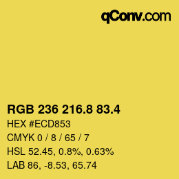 カラーコード: RGB 236 216.8 83.4 | qconv.com