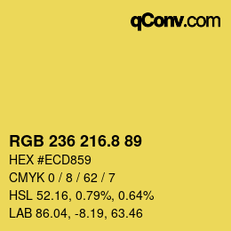 Color code: RGB 236 216.8 89 | qconv.com