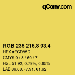 カラーコード: RGB 236 216.8 93.4 | qconv.com